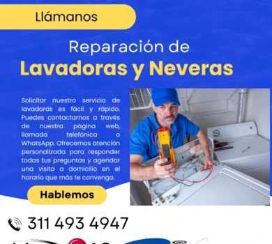 Reparación de lavadoras y neveras en Bogotá